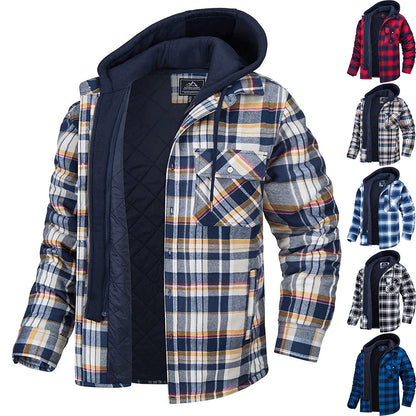 Men’s Plaid Hooded Winter Jacket