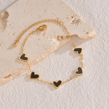 Stainless Steel Dripping Heart Bracelet, Love Symbol Charm