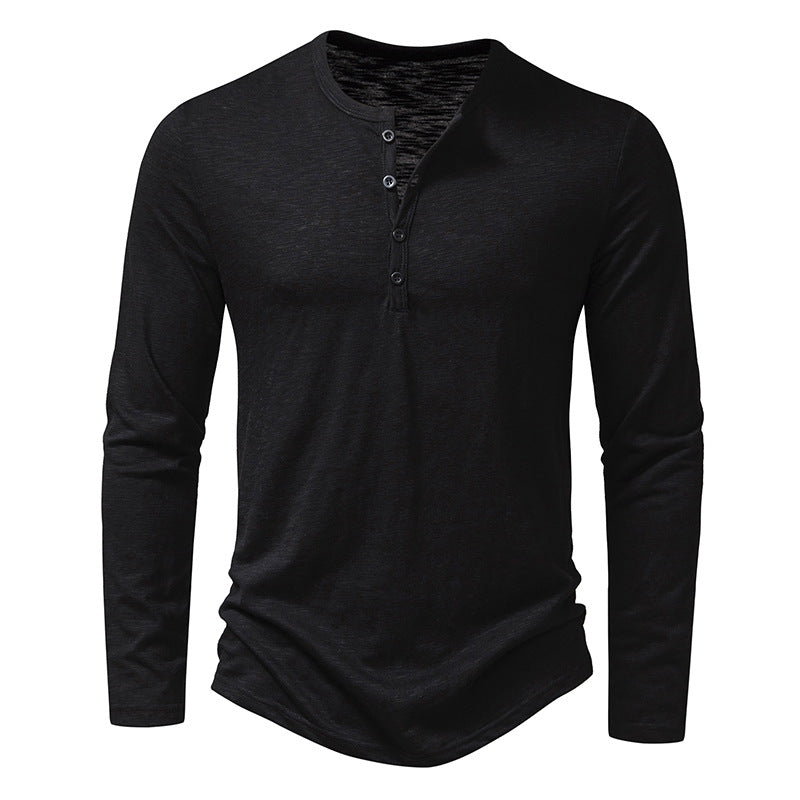 Men's Long Sleeve Henley T-Shirt