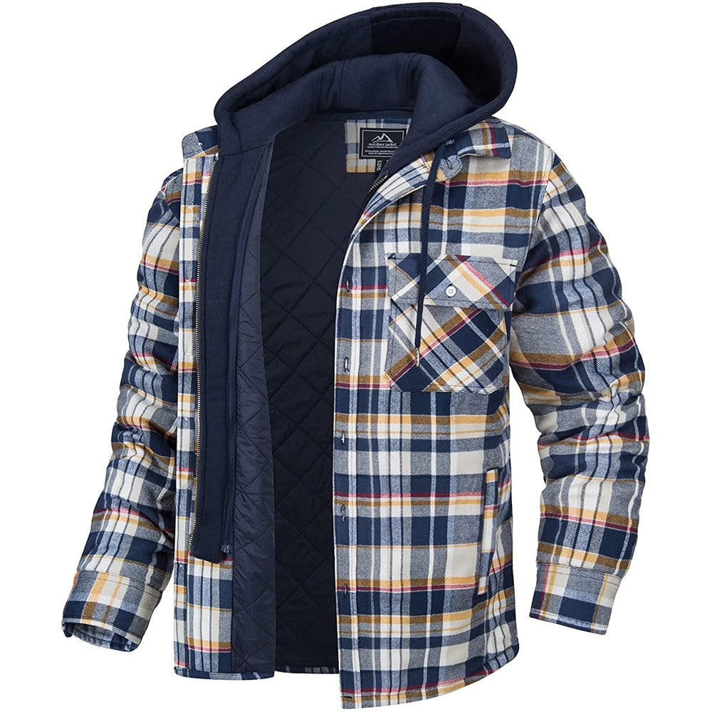 Men’s Plaid Hooded Winter Jacket
