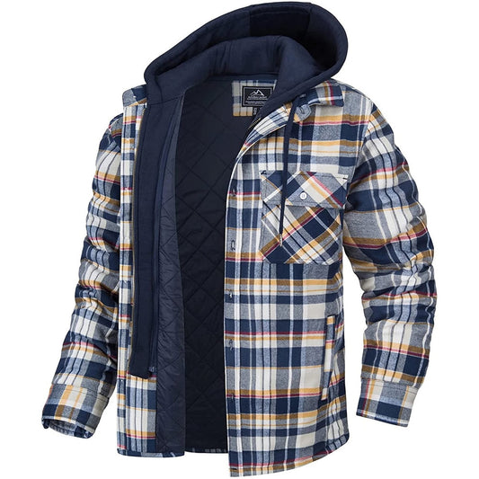 Men’s Plaid Hooded Winter Jacket